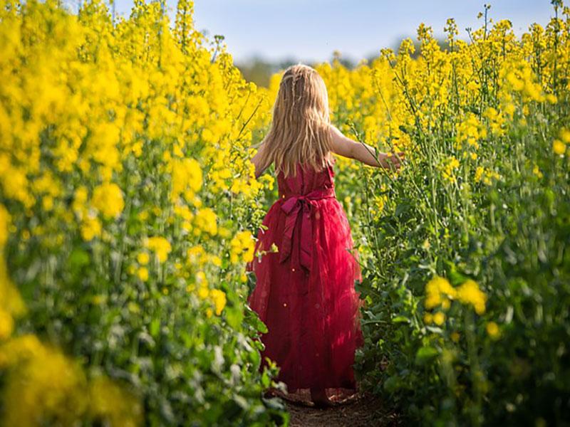 red linen dress