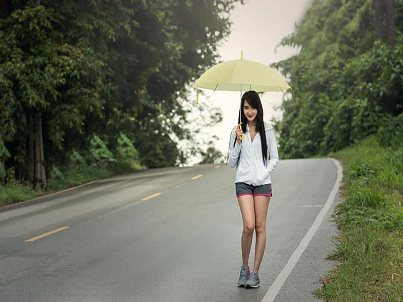 Pleated skort shorts with ruffle detail and built-in compression shorts